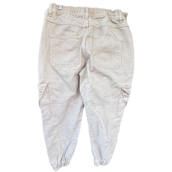 Free People Platoon Cargo Jogger Pants Women's Medium Beige Relaxed Taper - Picture 2 of 10